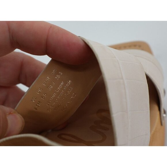 Sam Edelman Rosalind Womens Sandals Platform Wood Heel Beige Suede Strappy 8.5 - Picture 12 of 13